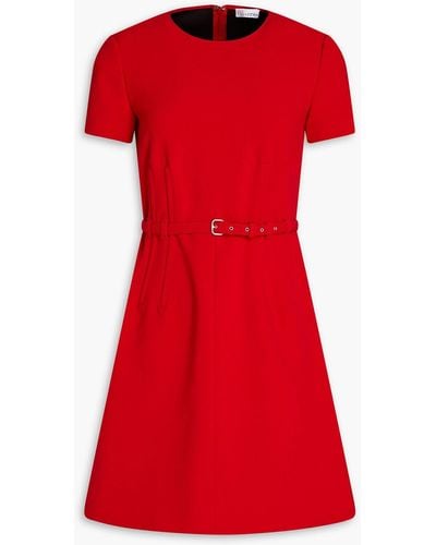 RED Valentino Belted Stretch-crepe Mini Dress - Red