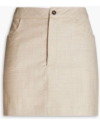 Loulou Studio Hornby Wool-blend Twill Mini Skirt - Natural