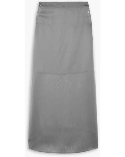 McQ Metallic Chiffon Maxi Skirt - Grey