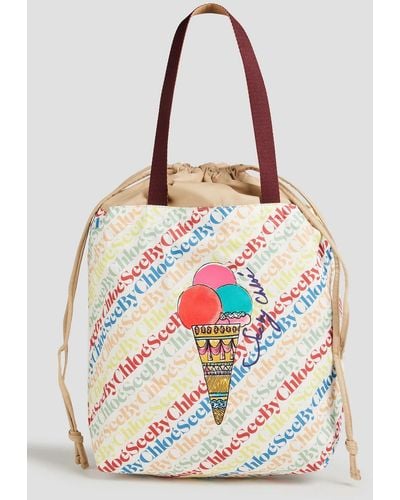 See By Chloé Essential Printed Twill Tote - White
