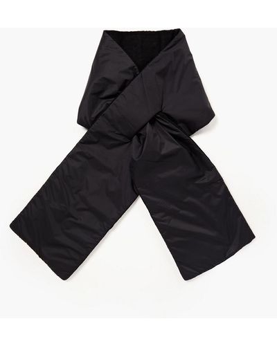 Officine Generale Reversible Padded Shell And Wool Scarf - Black