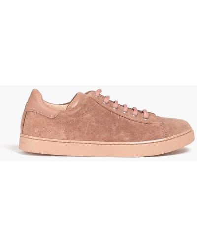 Gianvito Rossi Leather -trimmed Suede Trainers - Pink