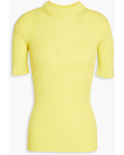 Stella McCartney Ribbed-knit Top - Yellow