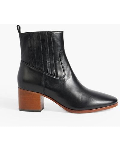 FRAME Le Rue Leather Ankle Boots - Black