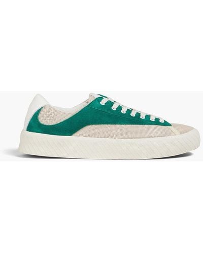 BY FAR Rodina Suede And Woven Sneakers - Green