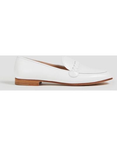 Gianvito Rossi Braided Leather Loafers - White
