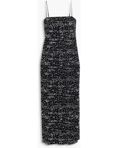 Tibi Glittered Jersey Midi Dress - Black
