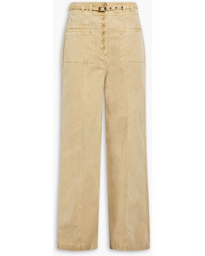 Ulla Johnson Abrams Belted Cotton Wide-leg Trousers - Natural