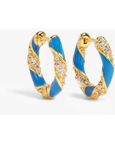 Zimmermann Gold-tone, Crystal And Enamel Hoop Earrings - Blue