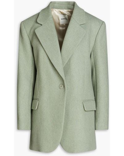 Sandro Meg Wool-blend Twill Blazer - Green