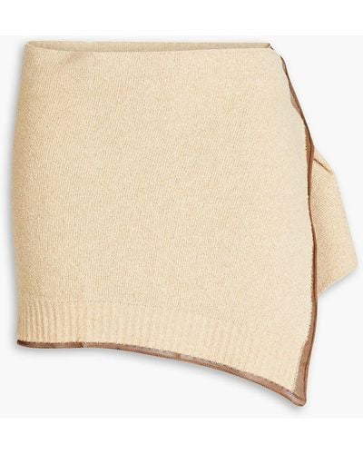 Jacquemus Bagnu Bouclé Cotton-blend Mini Wrap Skirt - Natural