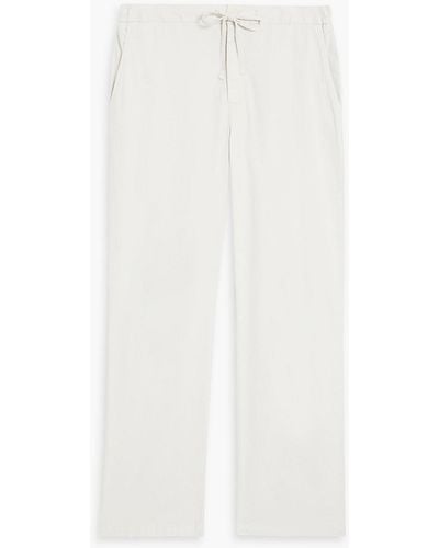 Frescobol Carioca Mendes Cotton-blend Twill Drawstring Trousers - White