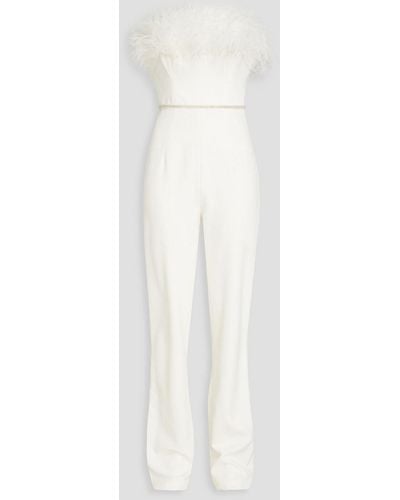 Bronx and Banco Strapless Embellished Crepe Jumpsuit - White
