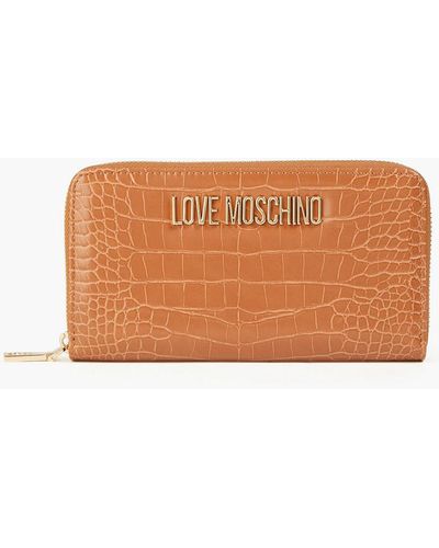 Love Moschino Faux Croc-effect Leather Wallet - White