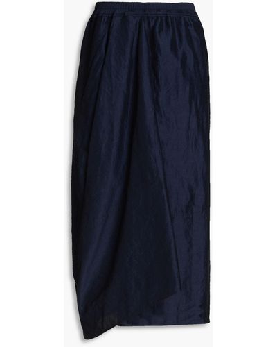 Gentry Portofino Ramie And Cotton-blend Midi Skirt - Blue