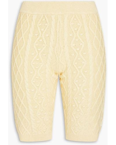 Loulou Studio Cable-knit Silk-blend Shorts - Natural