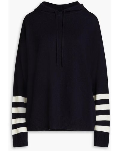 Chinti & Parker Striped Wool And Cashmere-blend Hoodie - Blue