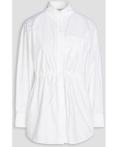 Sandro Acre hemd aus baumwollpopeline mit bindedetail - Weiß