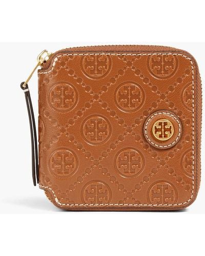 Tory Burch Embossed Leather Wallet - Brown