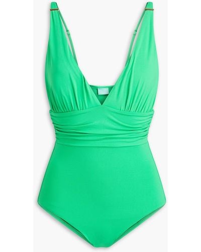 Melissa Odabash Panarea Ruched Swimsuit - Green