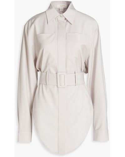 Matériel Tropical Belted Wool-blend Shirt - White