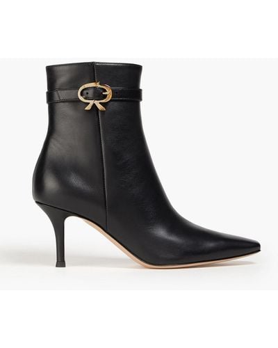 Gianvito Rossi Embellished Leather Ankle Boots - Black