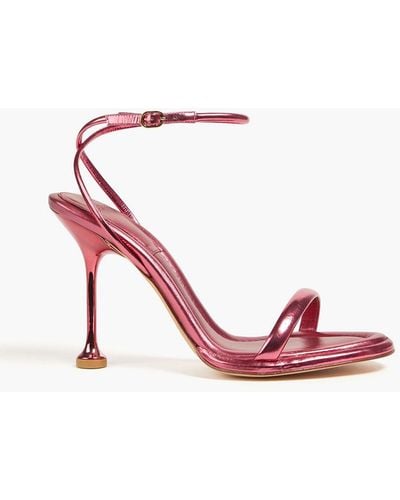 Alexandre Birman Teresa Metallic Leather Sandals - Pink