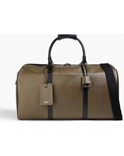 Serapian Holdall Textured-leather Weekend Bag - Green