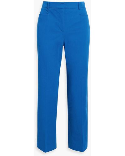 JOSEPH Sloe Stretch-cotton Twill Straight-leg Pants - Blue