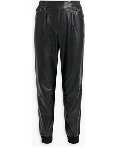 ATM Faux Leather Tapered Trousers - Black