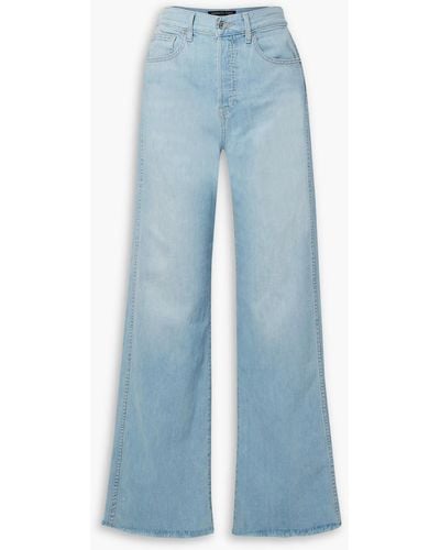 Veronica Beard Hoch sitzende jeans mit weitem bein in ausgewaschener optik - Blau