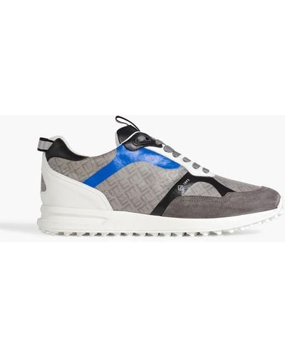 Dunhill Radial 2.0 Logo-print Shell And Leather Trainers - Blue