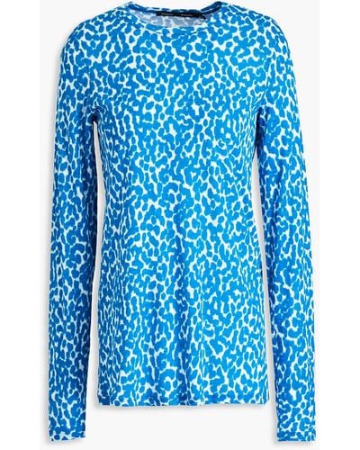 Proenza Schouler Leopard-print Cotton-jersey T-shirt - Blue