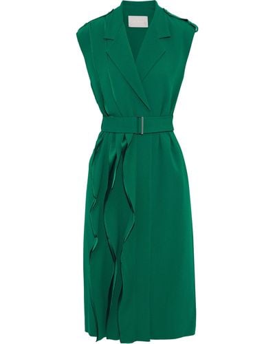 Jason Wu Satin Crepe Wrap Dress - Green