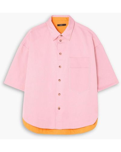Bassike Cotton-blend Twill Shirt - Pink
