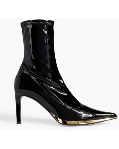 Giuseppe Zanotti Virgyn Faux Patent-leather Ankle Boots - Black
