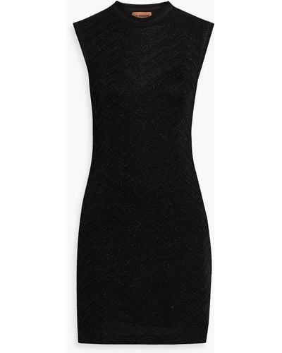 Missoni Metallic Crochet-knit Mini Dress - Black