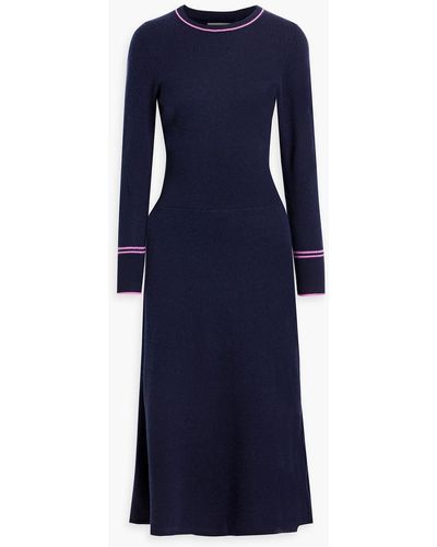 Chinti & Parker Merino Wool And Cashmere-blend Midi Dress - Blue