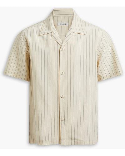 Sandro Pinstriped Woven Shirt - White