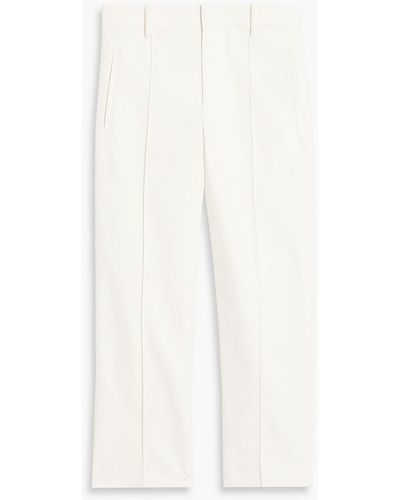 Vince Cropped Cotton-blend Tapered Pants - White