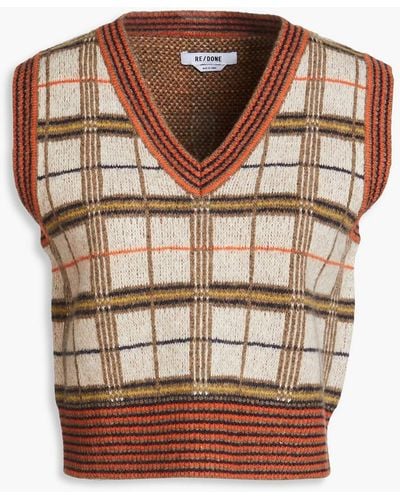 RE/DONE Jacquard-knit Wool-blend Vest - Brown