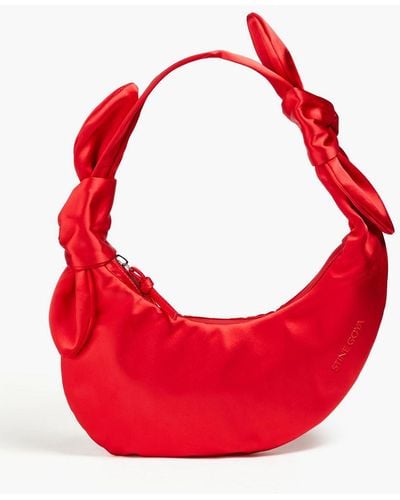 Stine Goya Julius Knotted Satin Shoulder Bag - Red