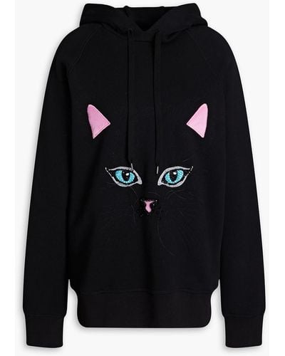 Vivetta Embellished French Cotton-blend Terry Hoodie - Black