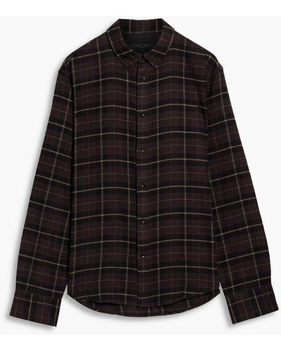 Rag & Bone Tomlin Checked Cotton-flannel Shirt - Black
