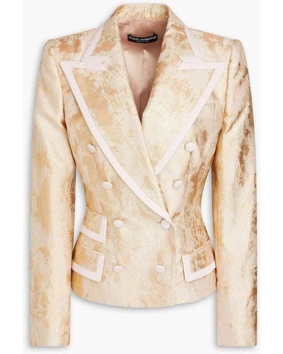 Dolce & Gabbana Doppelreihiger blazer aus jacquard in -optik - Natur