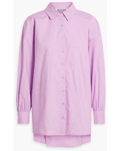 Walter Baker Vicenza Lace-up Cotton-poplin Shirt - Pink