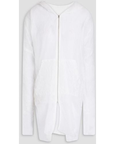 Maison Margiela Layered Silk-gauze Hooded Jacket - White