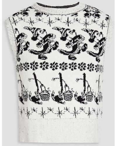 Stella McCartney Jacquard-knit Cotton-blend Vest - Grey