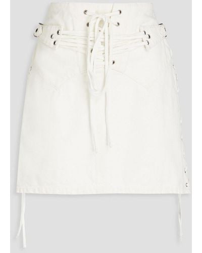 RE/DONE Lace-up Denim Mini Skirt - White