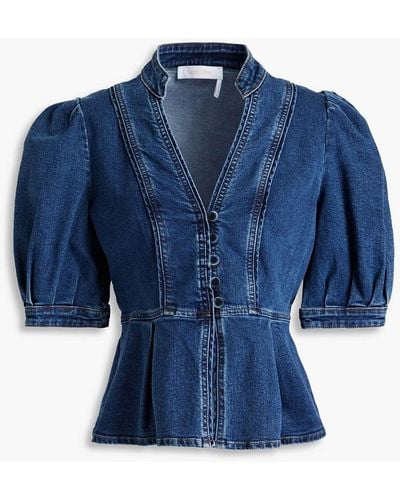 See By Chloé Denim Peplum Shirt - Blue